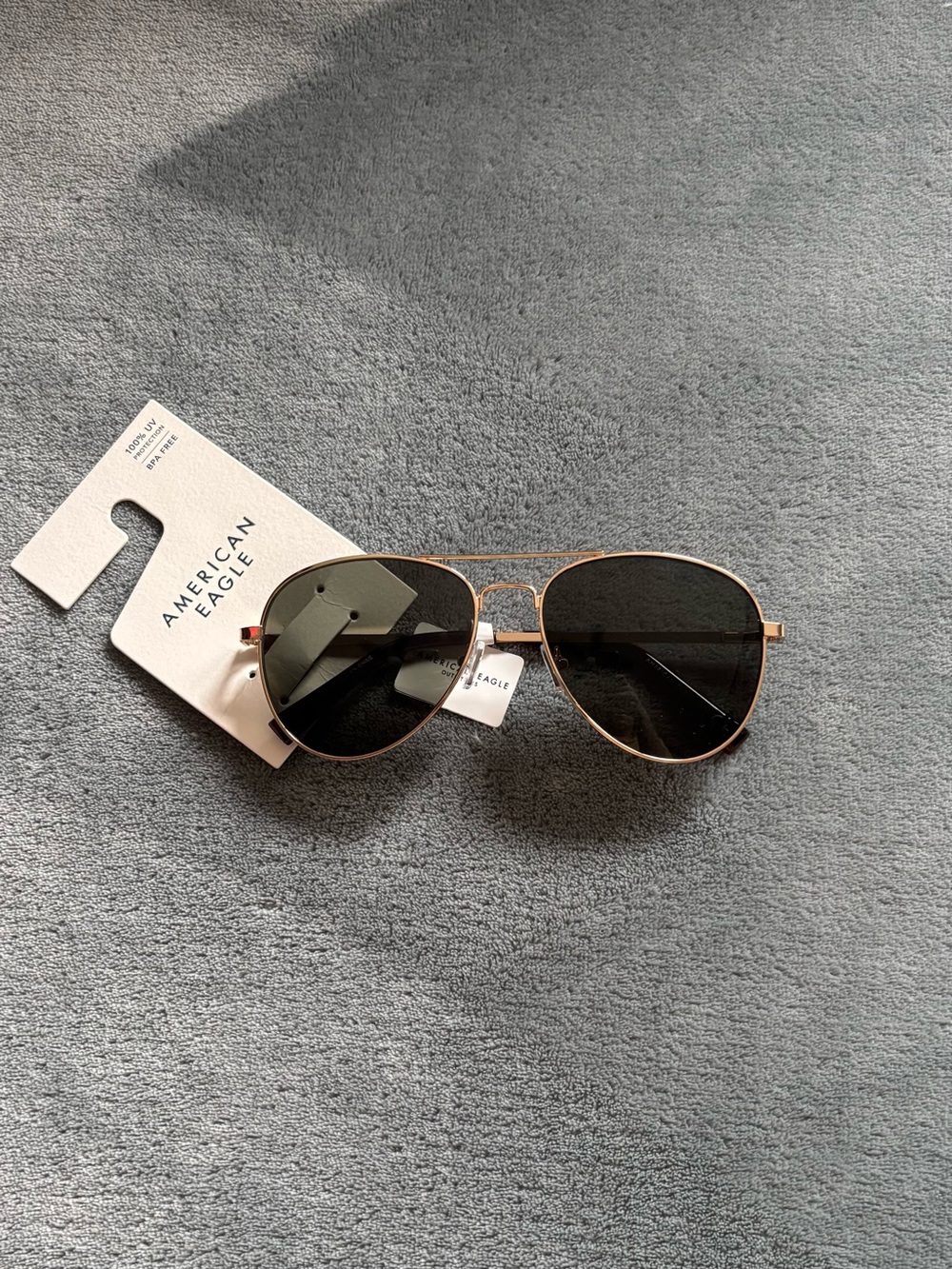 American Eagle Aviator Sunglasses - Gold
Frame, Black Lenses OS